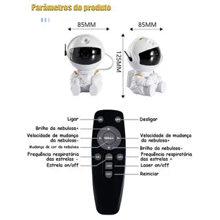 Astronauta Galaxy Projetor de Luz Céu Estrelado